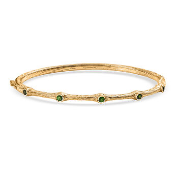 Nat&uuml;rlicher Chromdiopsid Armreif ca. 19 cm Nickelfreies Messing ca. 0.61 ct