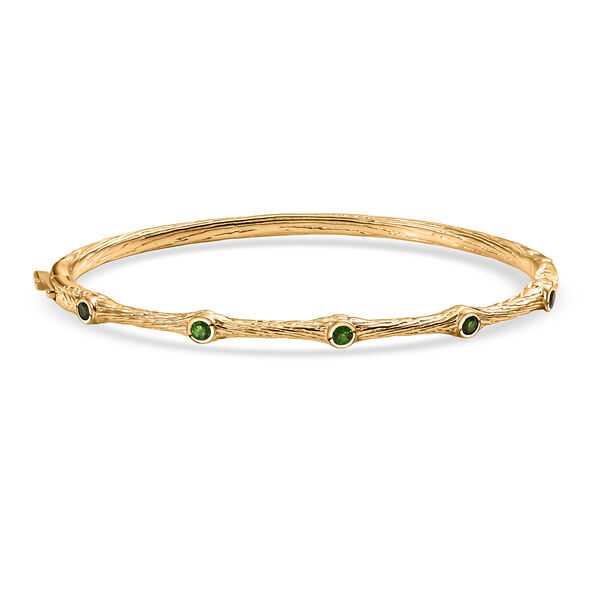 Nat&uuml;rlicher Chromdiopsid Armreif ca. 19 cm Nickelfreies Messing ca. 0.61 ct