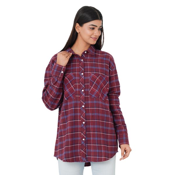 TAMSY - Damen, gewebte Hemdbluse, Gr&ouml;&szlig;e 40, Rot image number 2