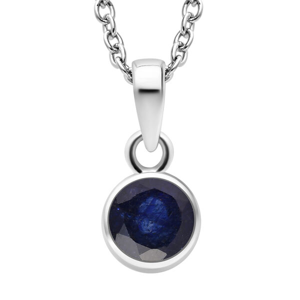 2er-Set, Masoala Saphir-Solitär-Anhänger mit Kette und Ohrhängern in Silberton, 2,82 ct. image number 4