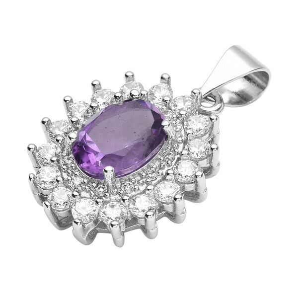 Afrikanischer Amethyst und Zirkonia-Anh&auml;nger - 5,50 ct. image number 3
