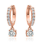 Zirkonia Huggie Creolen, Messing, rosévergoldet