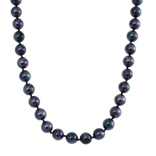 Pfauenfarbene Muschelkernperle Halskette, 50cm