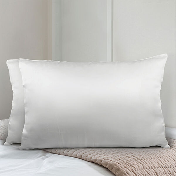 Serenity Night: 2er-Set Kissenbezüge aus 100% Maulbeerseide, Größe 40x80 cm, Elfenbeinfarben image number 4