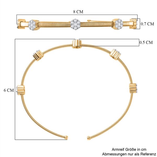LIMITIERTE AUFLAGE - Moissanit Armreif ca. 19 cm 925 Silber 750 Gelbgold Vermeil ca. 1.20 ct image number 7