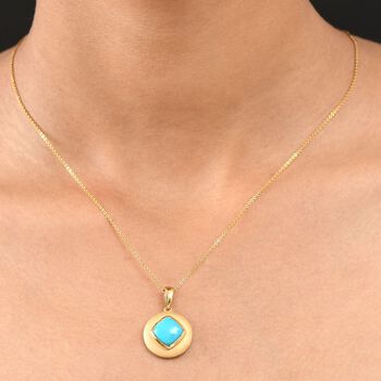 D'Joy AA Sleeping Beauty T&uuml;rkis Anh&auml;nger 925 Silber 750 Gelbgold Vermeil ca. 2.84 ct