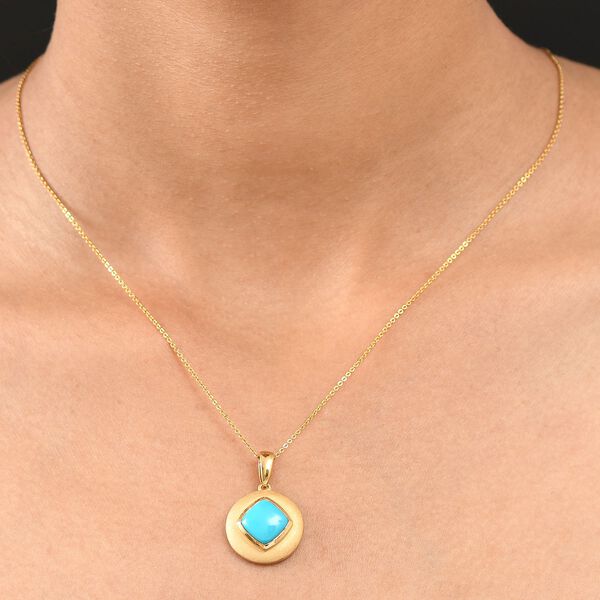 D'Joy AA Sleeping Beauty Türkis Anhänger 925 Silber 750 Gelbgold Vermeil ca. 2.84 ct image number 2