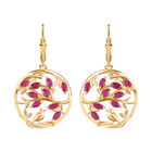 Garten der Kronjuwelen-Afrikanischer Rubin (Fissure gefüllt) Ohrringe 925 Silber 750 Gelbgold Vermeil ca. 2.23 ct
