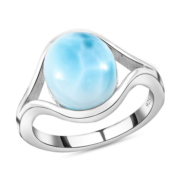 Larimar-Ring, 925 Silber platiniert  ca. 5,26 ct image number 4