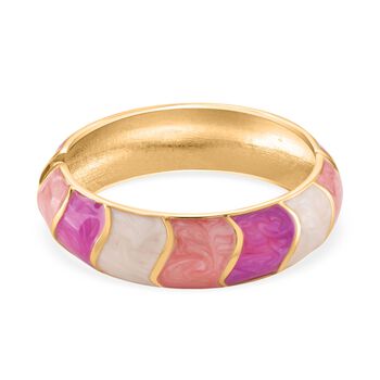 Emaille-Armreif, geometrisches Design, ca. 18 cm, Rosa