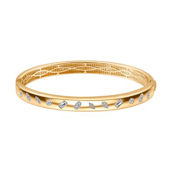 Wei&szlig;er Zirkonia Armreif ca. 19 cm Messing