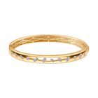 Weißer Zirkonia Armreif ca. 19 cm Messing