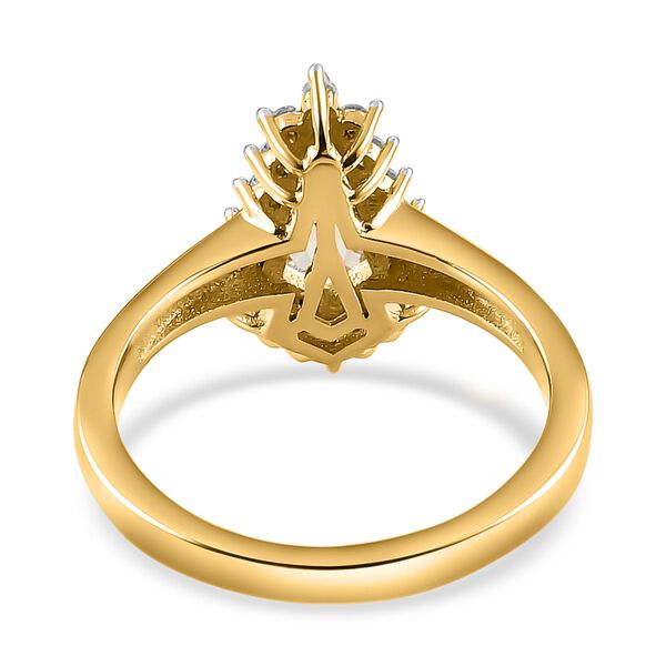 AAA Turkizit und weißer Zirkon-Ring, 925 Silber Gelbgold Vermeil  ca. 1,18 ct image number 5