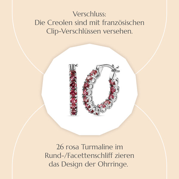 Infinity rosa Turmalin Inside-Out-Creolen - 3,15 ct. image number 8