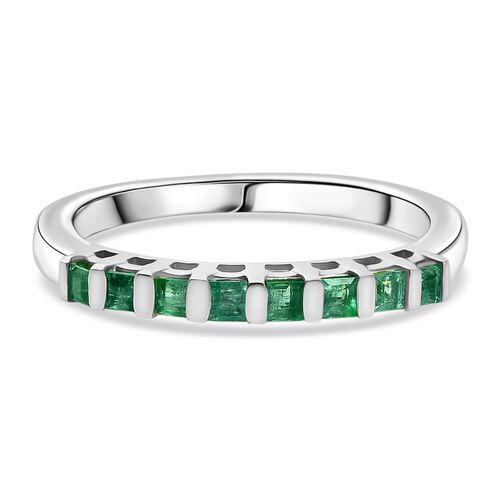 Kagem Sambischer Smaragd Ring 925 Silber rhodiniert (8-10 Werktage Lieferzeit) (Größe 21.00) ca. 0.39 ct image number 0