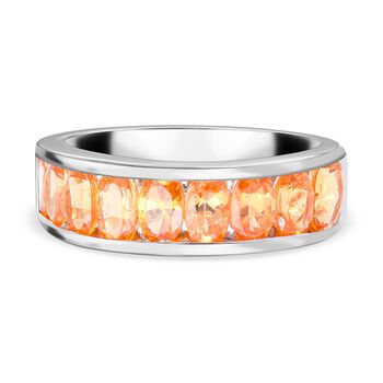 Nat&uuml;rlicher, Spessartin Granat Ring, 925 Silber platiniert (Gr&ouml;&szlig;e 20.00) ca. 2.61 ct