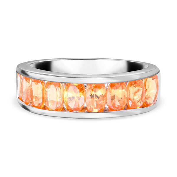 Nat&uuml;rlicher, Spessartin Granat Ring, 925 Silber platiniert (Gr&ouml;&szlig;e 20.00) ca. 2.61 ct