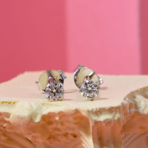 Moissanit Ohrringe 925 Silber rhodiniert ca. 0,25 ct. image number 1