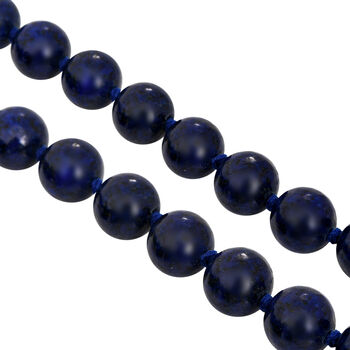 Lapislazuli Halskette, (9-11mm), ca. 50 cm, 925 Silber, ca. 276.50 ct