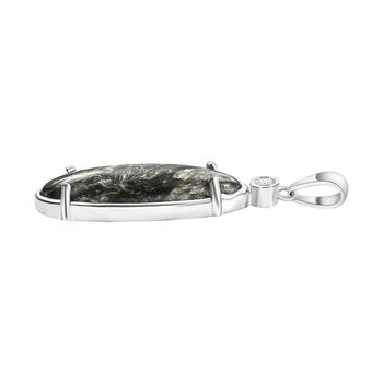 Sibirischer Seraphinite und Zirkon Anh&auml;nger - 4,68 ct.