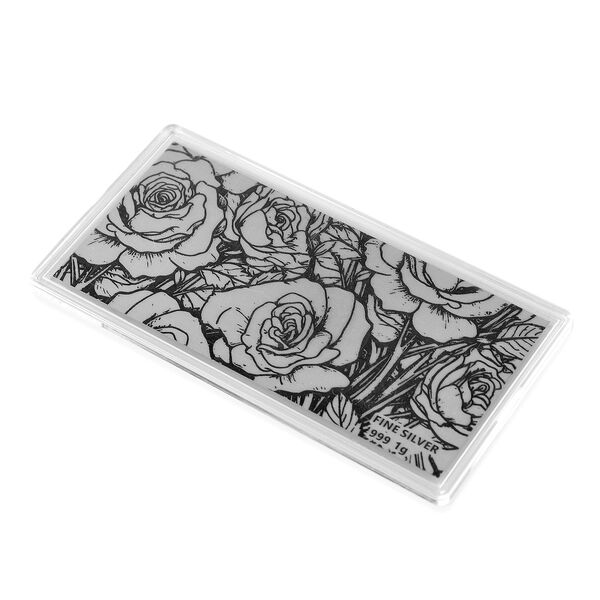EXKLUSIVES GESCHENK - 999er Silberfolie mit Rosenmotiv, ca. 103x49 mm. ca. 1.00g image number 2