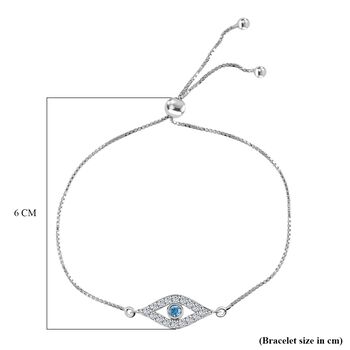 LUXURIANT DIAMOND - Lab Grown Blauer Diamant SI-GH, Lab Grown Wei&szlig;er Diamant SI-GH Armband Flexibles (ca. 19 cm) 925 Silber rhodiniert ca. 0.50 ct