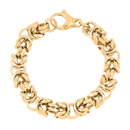 LA BELLA feinstes handgefertigtes Italienisches K&ouml;nigs-Armband, ca. 19 cm , 925 Silber Gelbes Gold, ca. 30,00g
