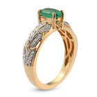 Sambischer Smaragd und Zirkon-Ring, 925 Silber Gelbgold Vermeil  ca. 1,03 ct image number 4