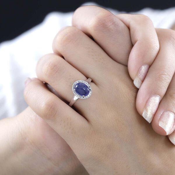 AA Tansanit und wei&szlig;er Diamant Ring, ca. 2,62 ct. image number 3