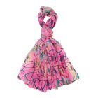 LA MAREY - 100% Maulbeeren-Seidenschal, Chiffon, 110x180 cm, Pink