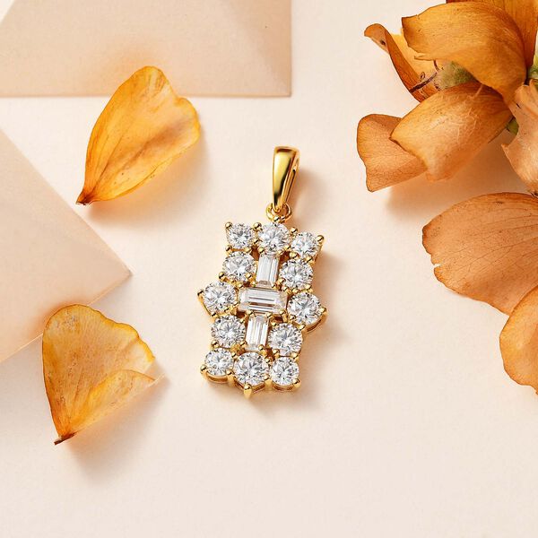 Moissanit Boot Anh&auml;nger in 925 Silber mit  Gelbgold Vermeil - 2.15 ct image number 7