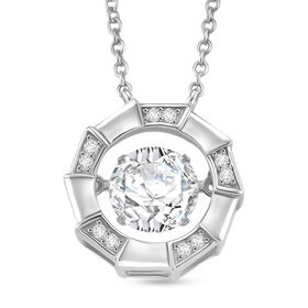 RADIANTA GRA zertifiziert Moissanit (D-VVS) Halskette ca. 45 cm 925 Silber rhodiniert ca. 1.88 ct