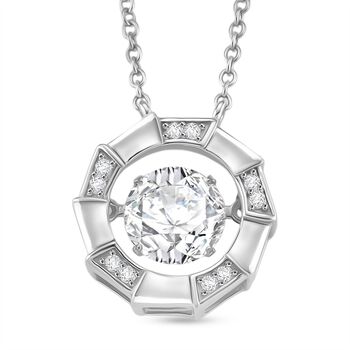 RADIANTA GRA zertifiziert Moissanit (D-VVS) Halskette ca. 45 cm 925 Silber rhodiniert ca. 1.88 ct