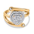 GP Amore Kollektion - Moissanit Ring 925 Silber 750 Gelbgold Vermeil (Größe 19.00) ca. 1.42 ct