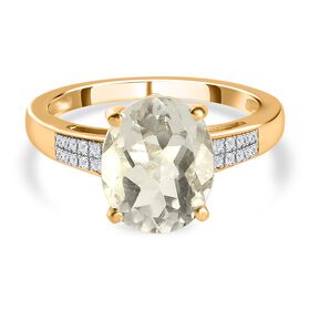 Mexikanischer, natürlicher Hyalit Opal und Moissanit -Ring - 2,73 ct.