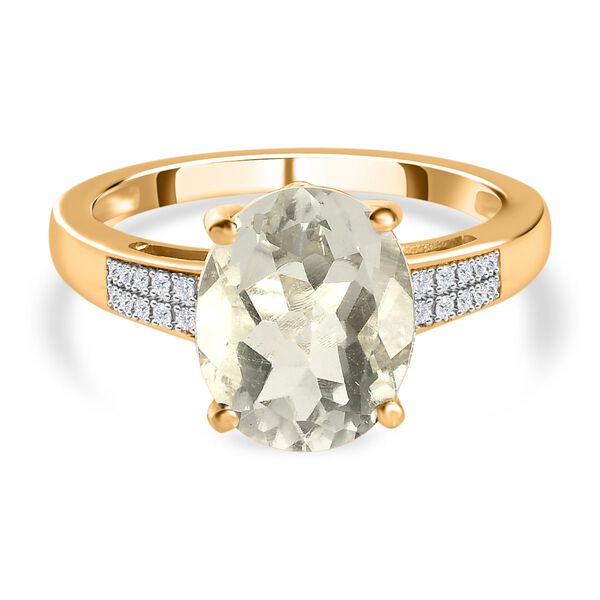 Mexikanischer, nat&uuml;rlicher Hyalit Opal und Moissanit -Ring - 2,73 ct.