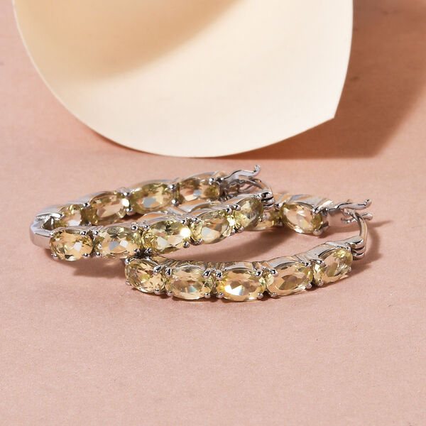 Ouro Verde-Quarz Creolen, 925 Silber platiniert ca. 7.65 ct image number 2