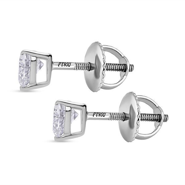 LUXURIANT SGL zertifizierte VS-EF Labor Herz Diamant Ohrringe in 950 Platin - 1 ct. image number 2