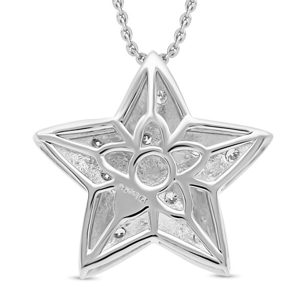 LUXURIANT SI Labor Diamant Anh&auml;nger mit 50cm Kette, 925 Silber platiniert - 0,25 ct. image number 4