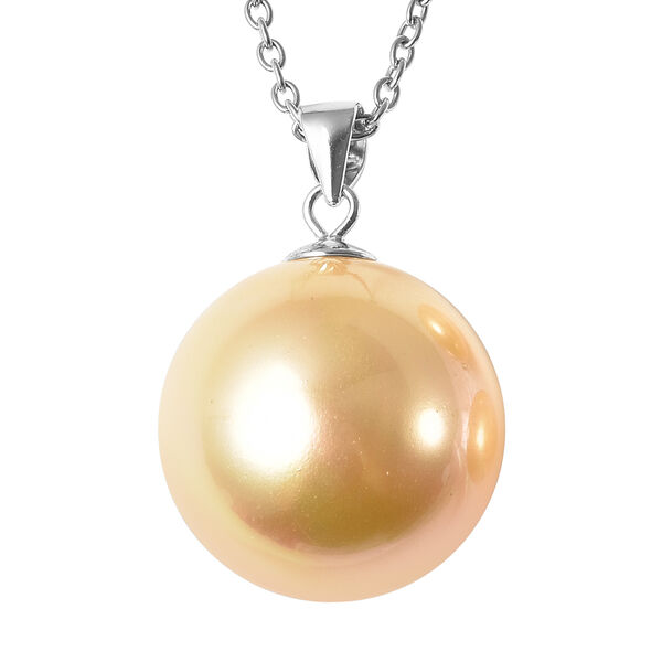 Goldenes Muschelkernperlen-Schmuckset, ca. 50 cm, 925 Silber image number 3