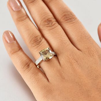 AAA Turkizit, Wei&szlig;er Diamant Ring 585 Gold (Gr&ouml;&szlig;e 19.00) ca. 5,22 ct