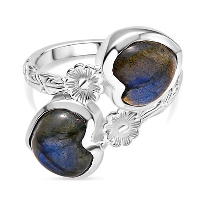 D'Joy AA Labradorit Ring 925 Silber (Gr&ouml;&szlig;e 17.00) ca. 5,66 ct