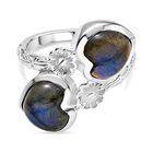 D'Joy AA Labradorit Ring 925 Silber (Größe 17.00) ca. 5,66 ct