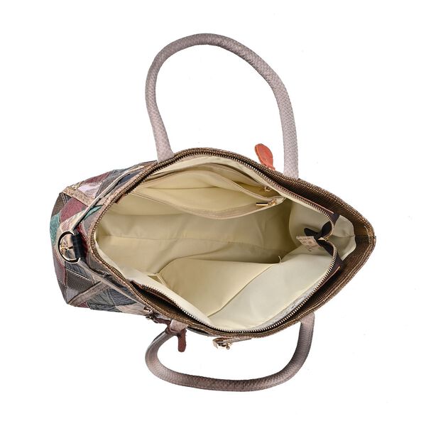 Chaos by Elsie-  Echtleder Tasche mit Regenbogen-Mattwebmuster image number 5