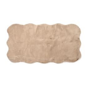 Serenity Night - Kunstfell-Teppich mit Schaumstoffbasis, Wolkenform, 100x180 cm, Cremebeige