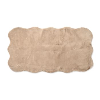 Serenity Night - Kunstfell-Teppich mit Schaumstoffbasis, Wolkenform, 100x180 cm, Cremebeige