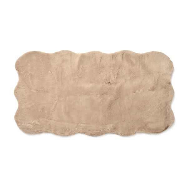 Kunstfell-Teppich mit Schaumstoffbasis, Wolkenform, 100x180 cm, Cremebeige image number 0