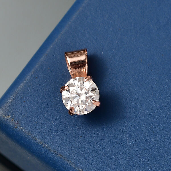 Moissanit Anh&auml;nger 925 Silber ros&eacute;vergoldet ca. 0,47 ct. image number 1