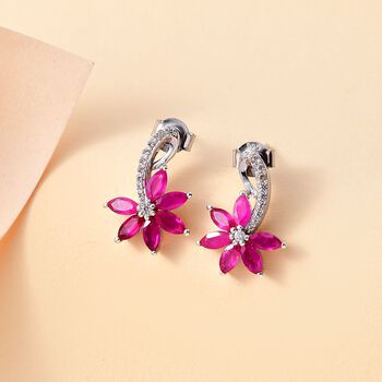 2,71 ct. afrikanische Rubin und Zirkon Ohrringe