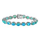 Pfau Triplette Quarz Armband ca. 19 cm 925 Silber rhodiniert ca. 27.34 ct